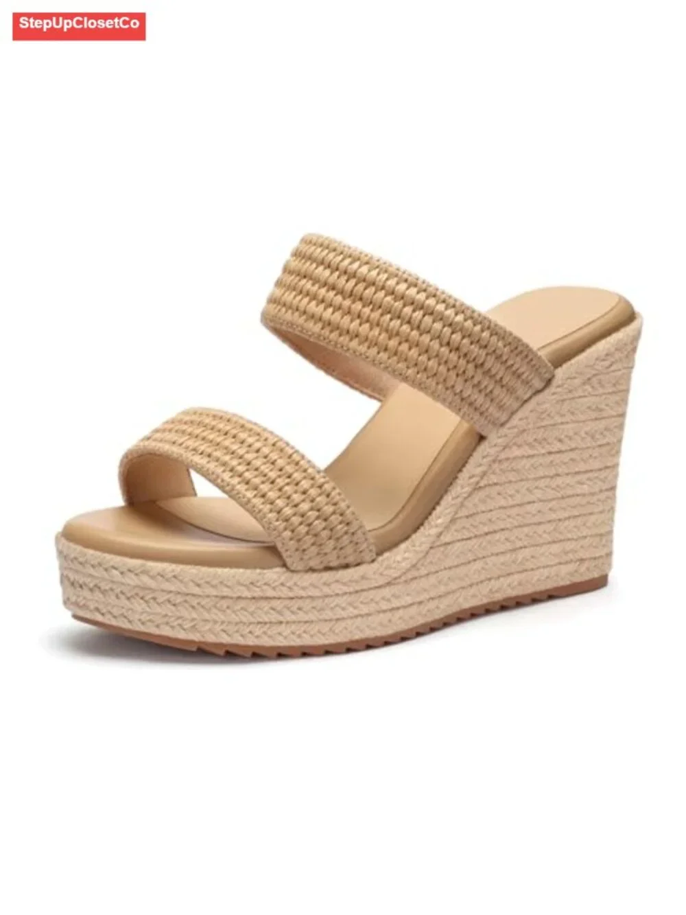Wedge Sandals Espadrilles Slip On Open Toe Platform Summer Shoes Casual Fashion